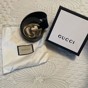 Black & Gold Gucci Belt